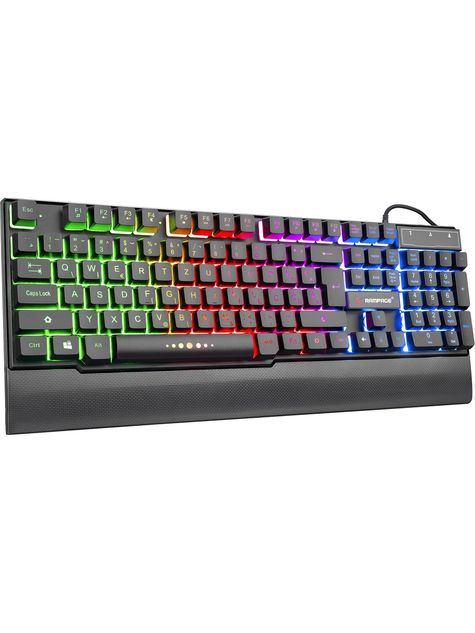 Rampage KB-R66 Bubble USB Gökkuşağı Aydınlatmalı Lc Layout Multimedia Gaming Klavye - Siyah